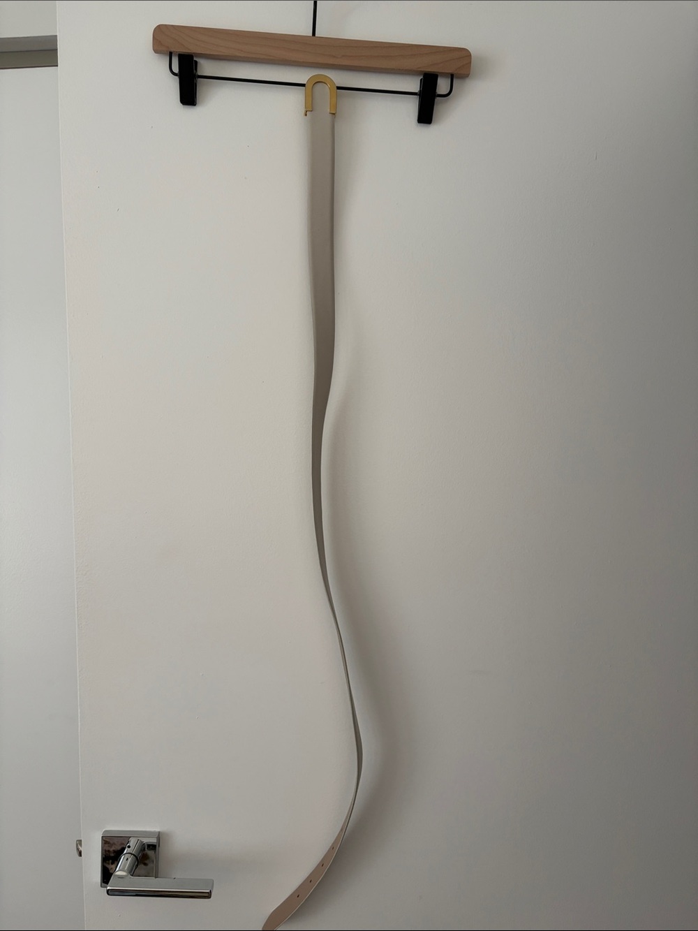 Neutral Beige Women’s Belt with Gold Buckle